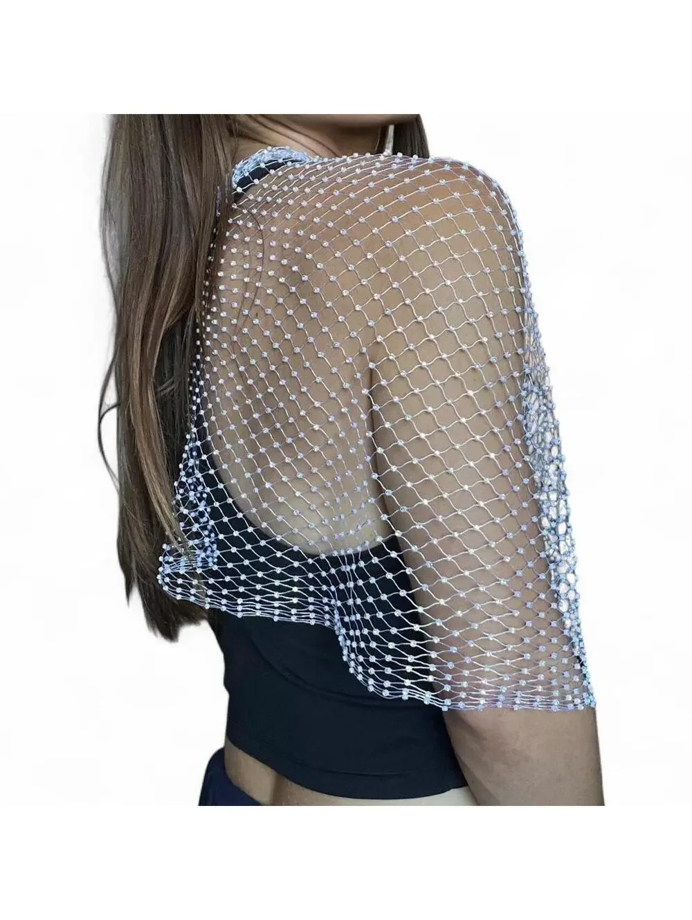 Rhinestone Mesh Fabric